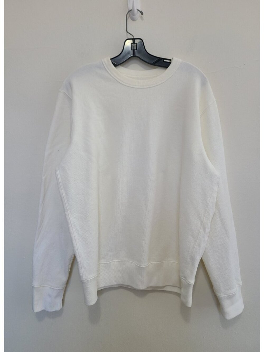 Buck Mason Sweatshirt Mens size L Ivory Crewneck 100% Cotton Pullover